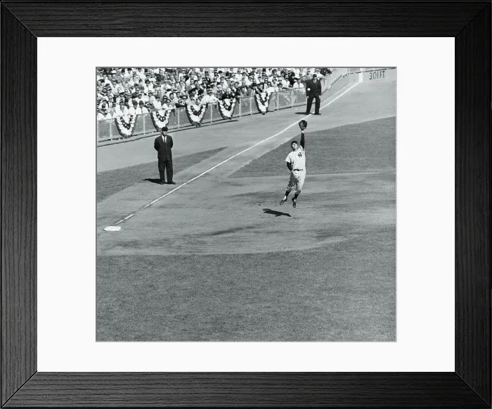 Framed Print : Gil McDougald Leaping for Catch Framed Print : Gil McDougald Leaping for Catch