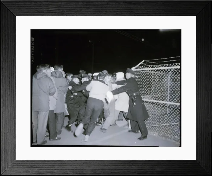 Framed Print : Police Subduing Strikers Framed Print : Police Subduing Strikers