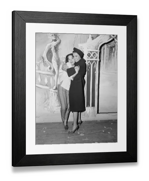 Framed Print : Actress Lena Horne Embracing Her Daughter