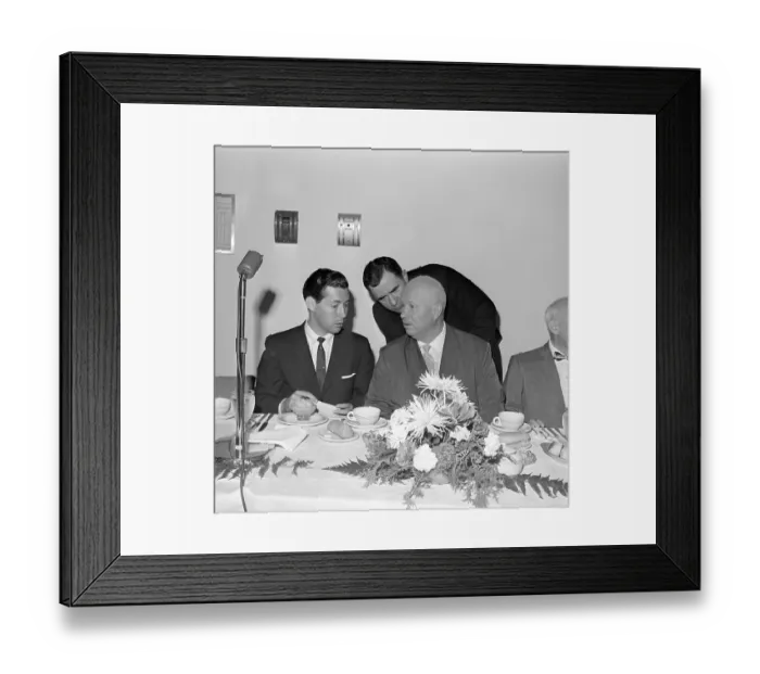 Framed Print : Nikita Khrushchev Listens to Andrei Gromyko