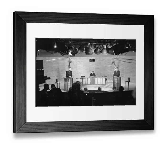 Framed Print : Richard Nixon and John F. Kennedy at Podiums During Debate Framed Print : Richard Nixon and John F. Kennedy at Podiums During Debate