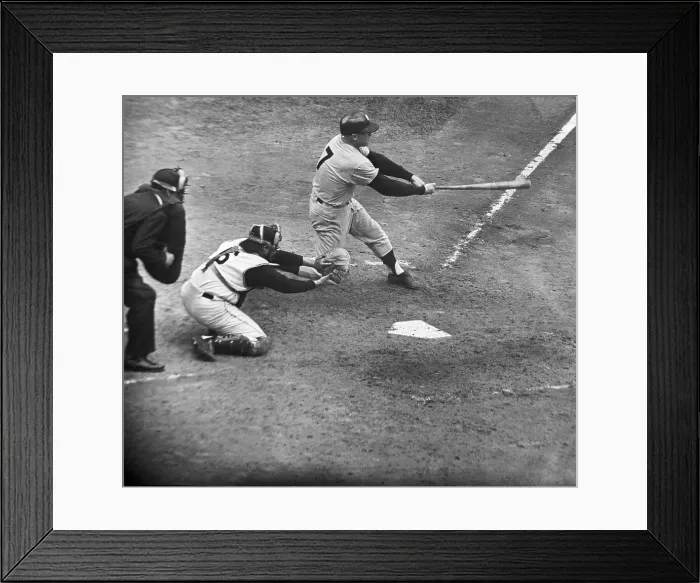 Framed Print : Yankees Mantle Hitting Homer