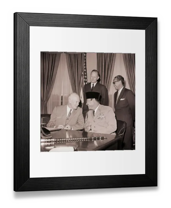 Framed Print : Eisenhower Confers with Sukarno in Meeting Framed Print : Eisenhower Confers with Sukarno in Meeting