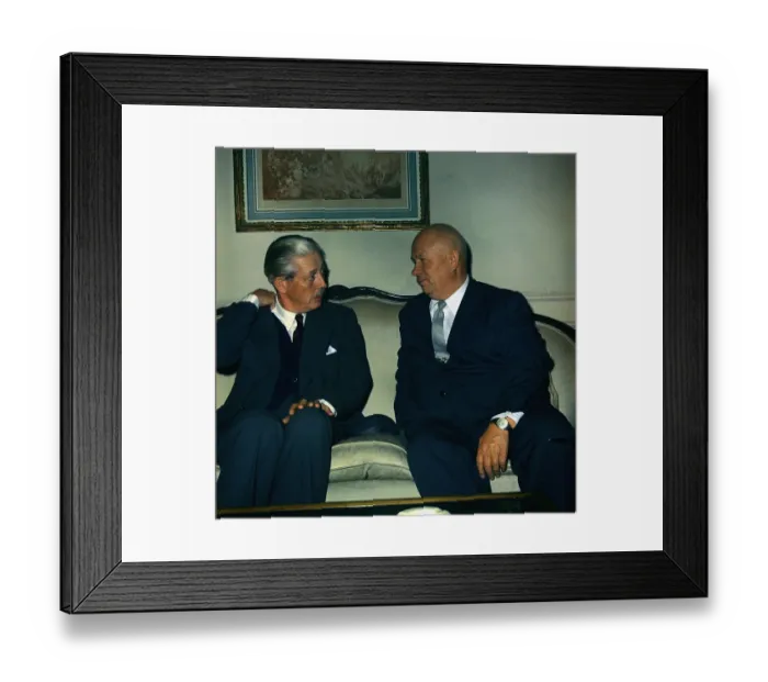 Framed Print : Nikita Khrushchev and Harold MacMillan Conversing in Private Framed Print : Nikita Khrushchev and Harold MacMillan Conversing in Private