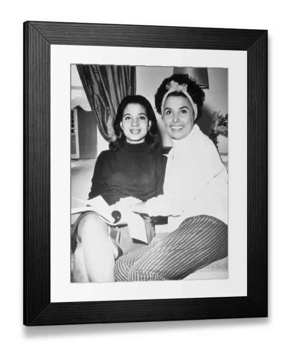 Framed Print : Lena Horne and Daughter Gail Jones Posing at Home