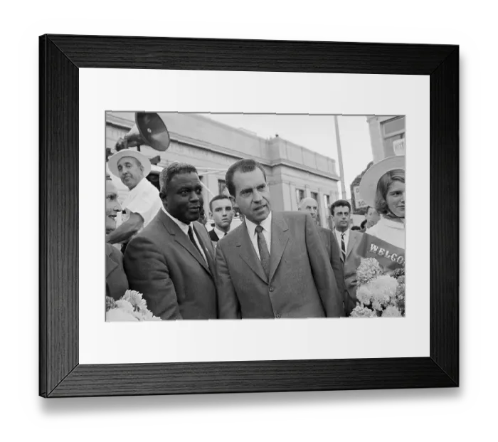 Framed Print : Jackie Robinson with Richard Nixon
