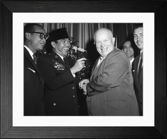 Framed Print : Khrushchev and Sukarno Greeting Framed Print : Khrushchev and Sukarno Greeting
