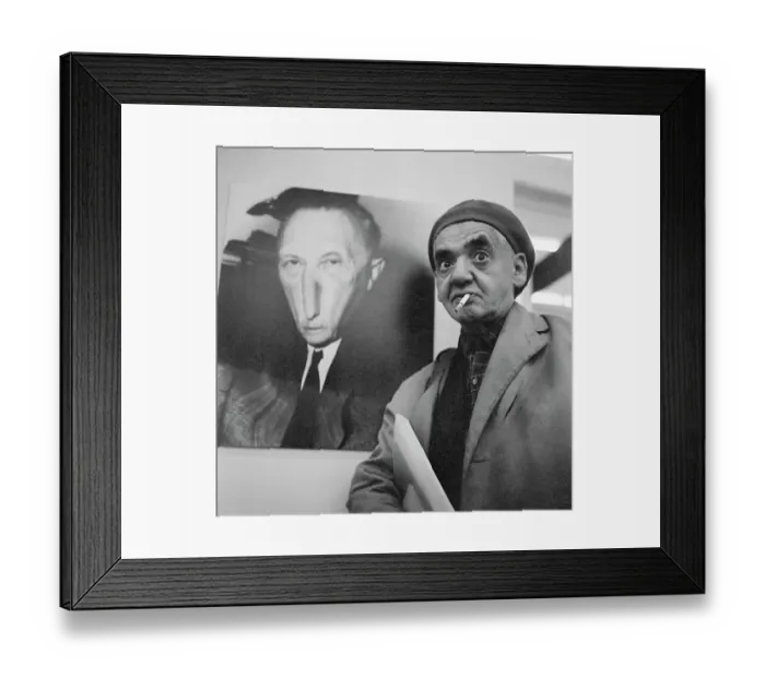 Framed Print : Weegee W / Distorted Konrad Adenauer Photo