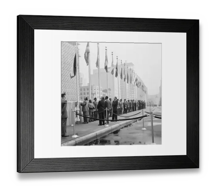 Framed Print : Flags for U.N. Members Being Raised Framed Print : Flags for U.N. Members Being Raised