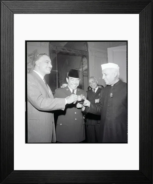 Framed Print : A. Nasser and A. Sukarno Toast with J. Nehru Framed Print : A. Nasser and A. Sukarno Toast with J. Nehru