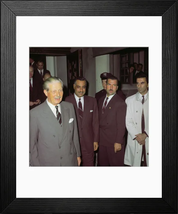 Framed Print : Harold Macmillan and Gamal Abdel Nasser with Colleagues Framed Print : Harold Macmillan and Gamal Abdel Nasser with Colleagues