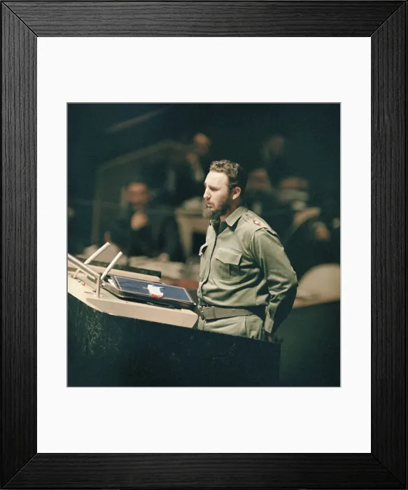 Framed Print : Fidel Castro Standing at Podium With Hands Behind His Back Framed Print : Fidel Castro Standing at Podium With Hands Behind His Back