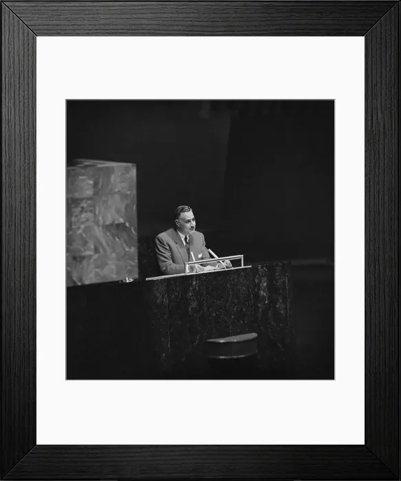Framed Print : Gamal Abdel Nasser Standing at Podium Framed Print : Gamal Abdel Nasser Standing at Podium
