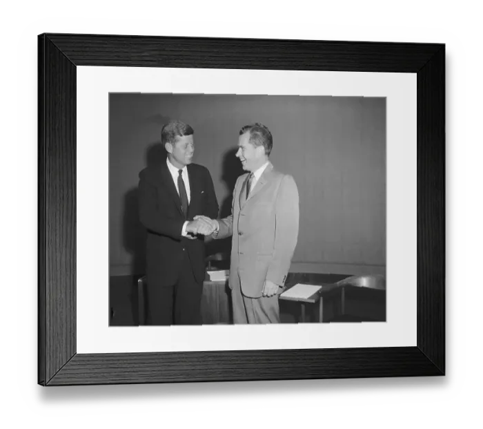 Framed Print : John F. Kennedy and Richard Nixon Shaking Hands