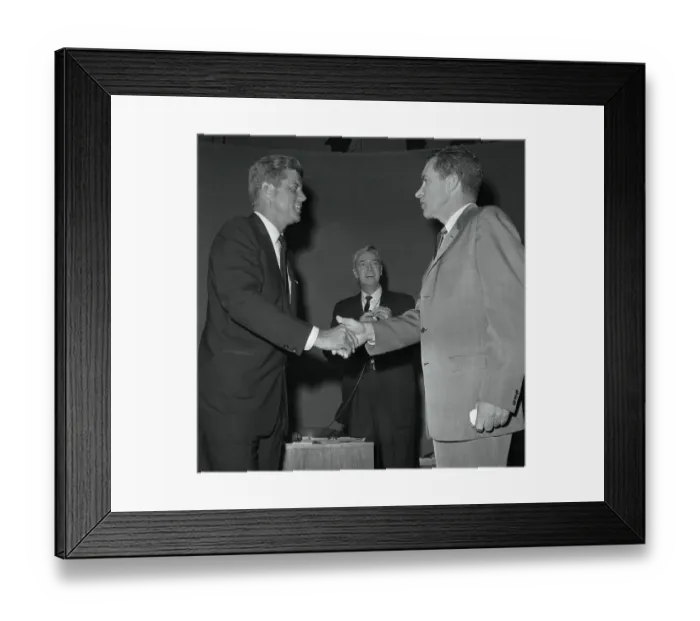 Framed Print : John F Kennedy and Richard Nixon Shaking Hands Framed Print : John F Kennedy and Richard Nixon Shaking Hands