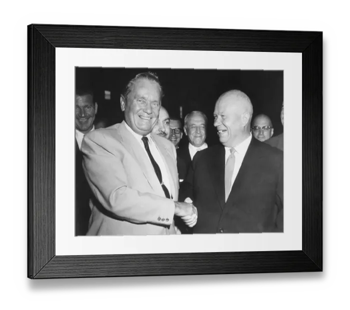 Framed Print : Tito Shaking Hands With Khrushchev Framed Print : Tito Shaking Hands With Khrushchev