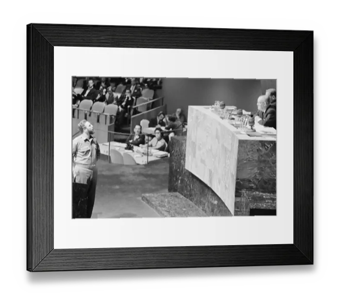 Framed Print : Fidel Castro Standing at Podium of Frederick H. Boland in United Nations Framed Print : Fidel Castro Standing at Podium of Frederick H. Boland in United Nations
