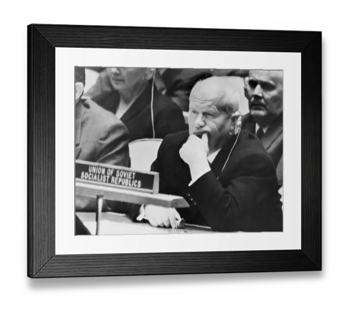 Framed Print : Khrushchev Listening in UN Assembly Framed Print : Khrushchev Listening in UN Assembly