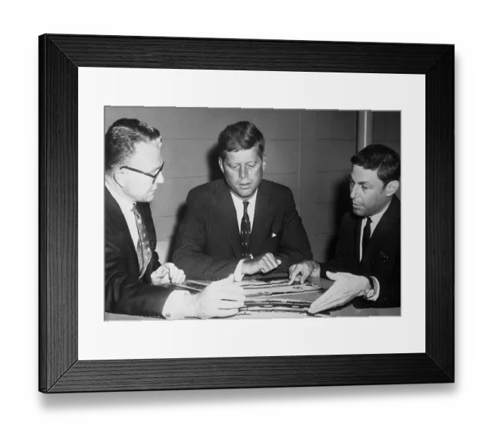 Framed Print : Don Hewitt, John F. Kennedy and J. Leonard Reinsch Framed Print : Don Hewitt, John F. Kennedy and J. Leonard Reinsch