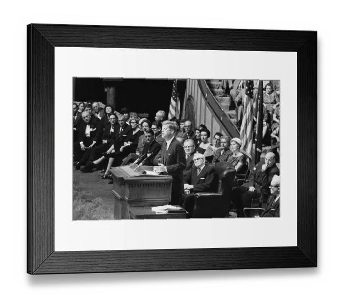 Framed Print : JohnF. Kennedy Speaking at Famous Mormon Tabernacle