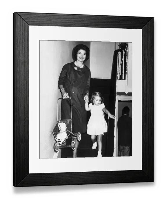 Framed Print : Jacqueline Kennedy With Caroline Kennedy Framed Print : Jacqueline Kennedy With Caroline Kennedy