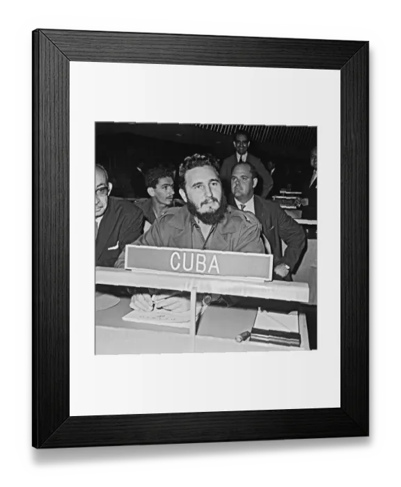 Framed Print : Fidel Castro at a United Nations Meeting