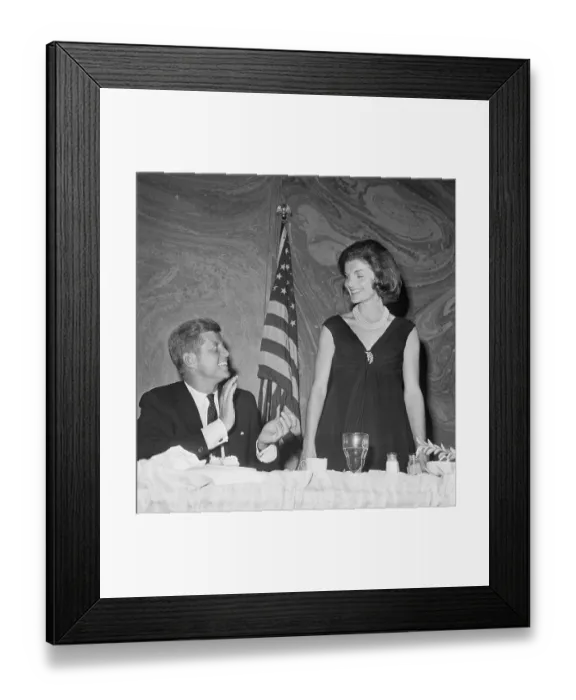 Framed Print : John F. Kennedy Clapping For His Wife Framed Print : John F. Kennedy Clapping For His Wife