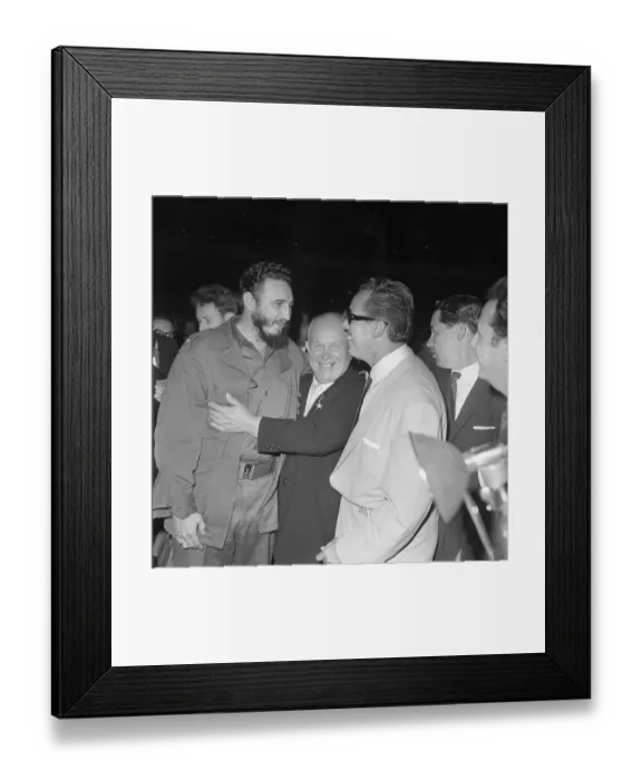 Framed Print : Nikita Khrushchev Embracing Fidel Castro Framed Print : Nikita Khrushchev Embracing Fidel Castro