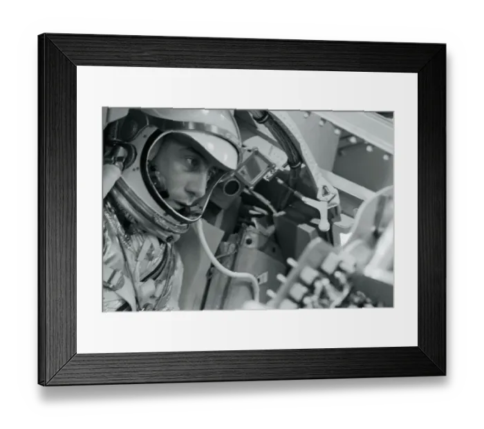 Framed Print : Captain Virgil Grissom in Space Capsule Framed Print : Captain Virgil Grissom in Space Capsule
