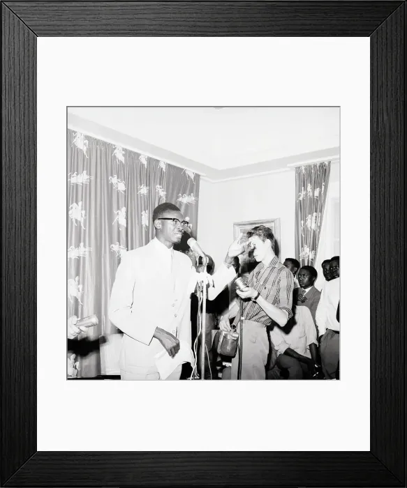 Framed Print : Premier Patrice Lumumba Addressing Press