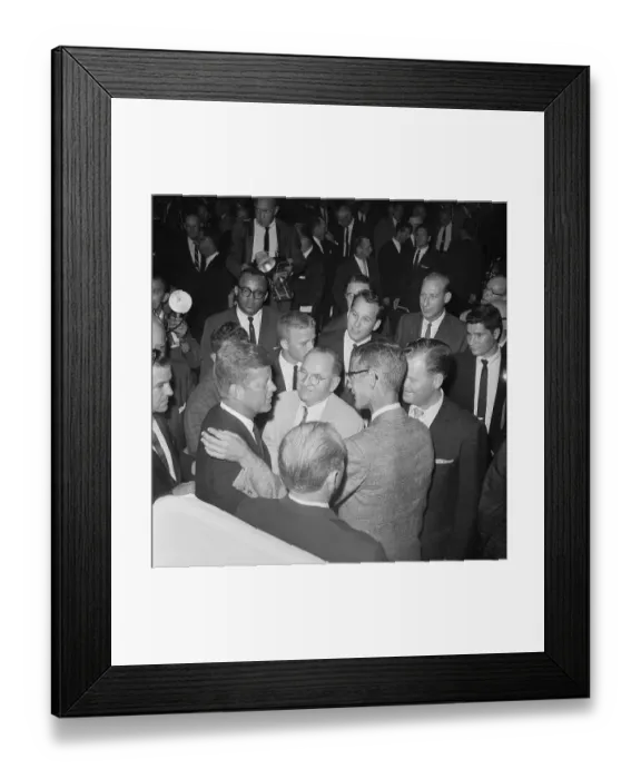 Framed Print : John Kennedy Being Greeted Framed Print : John Kennedy Being Greeted
