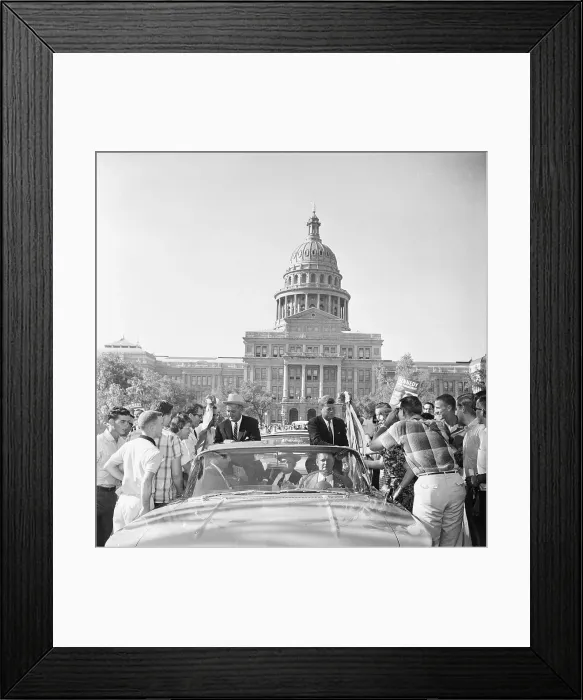Framed Print : Kennedy and Johnson Leaving Texas Capitol Framed Print : Kennedy and Johnson Leaving Texas Capitol