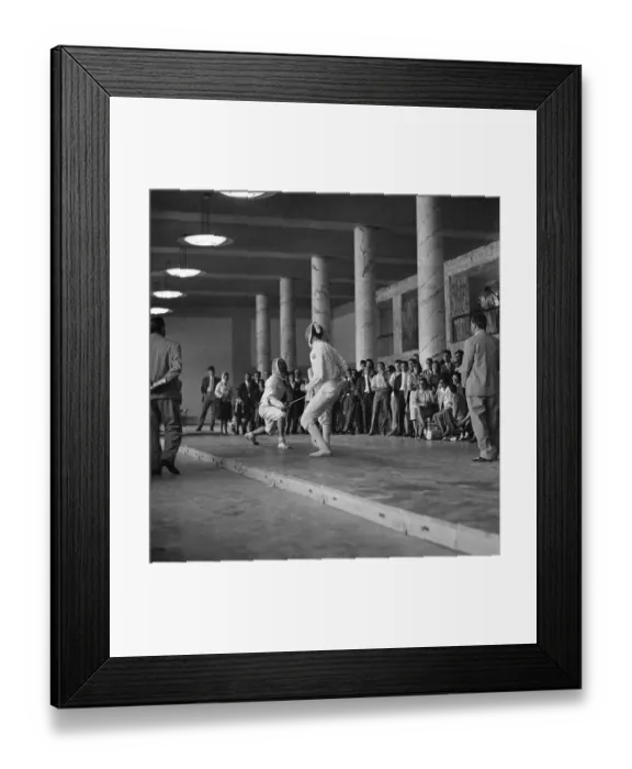 Framed Print : Fencing Match at Rome Olympics Framed Print : Fencing Match at Rome Olympics