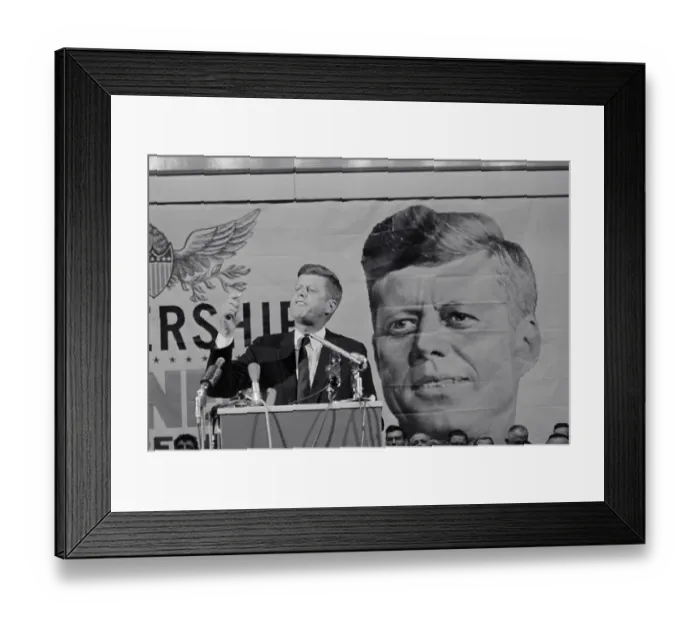 Framed Print : John Kennedy Making a Specific Point Framed Print : John Kennedy Making a Specific Point