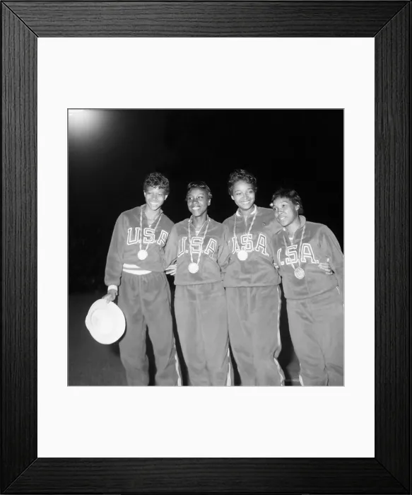Framed Print : Women's Olympic Relay Team with Gold Medals Framed Print : Women's Olympic Relay Team with Gold Medals