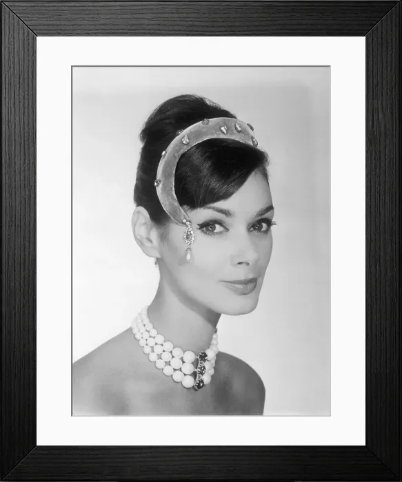 Framed Print : Headband Dangling Pearl on Cheek
