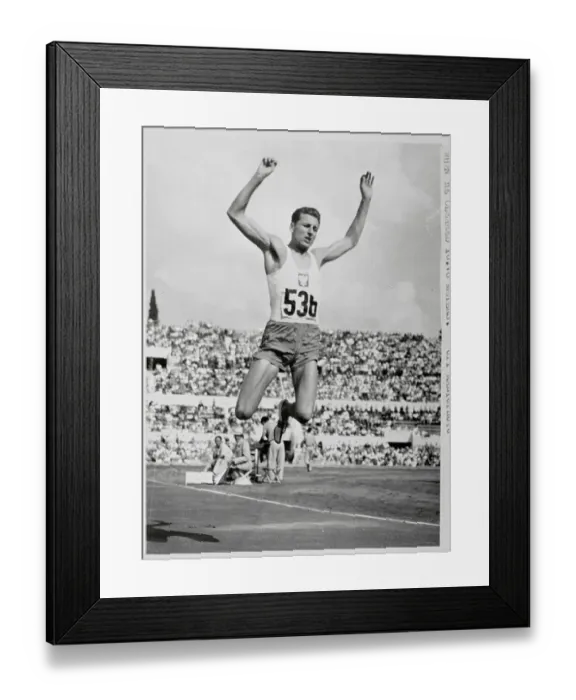 Framed Print : Josef Schmidt Jumping in Olympic Event Framed Print : Josef Schmidt Jumping in Olympic Event