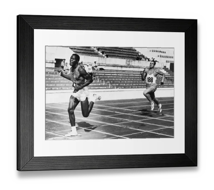 Framed Print : Rafer Johnson Wins Olympic 100 Meter Dash Framed Print : Rafer Johnson Wins Olympic 100 Meter Dash