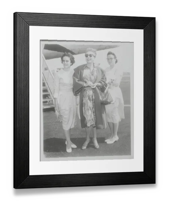Framed Print : Joan Crawford with Twin Daughters Framed Print : Joan Crawford with Twin Daughters