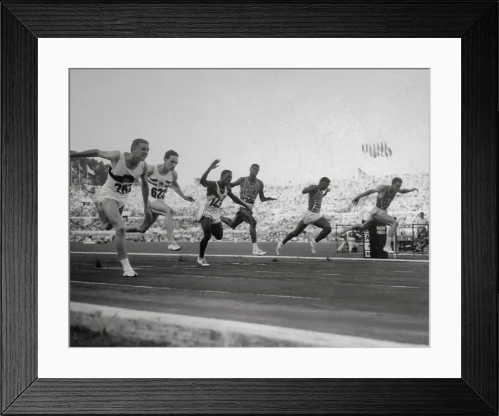 Framed Print : View of Runners Crossing Finish Line Framed Print : View of Runners Crossing Finish Line