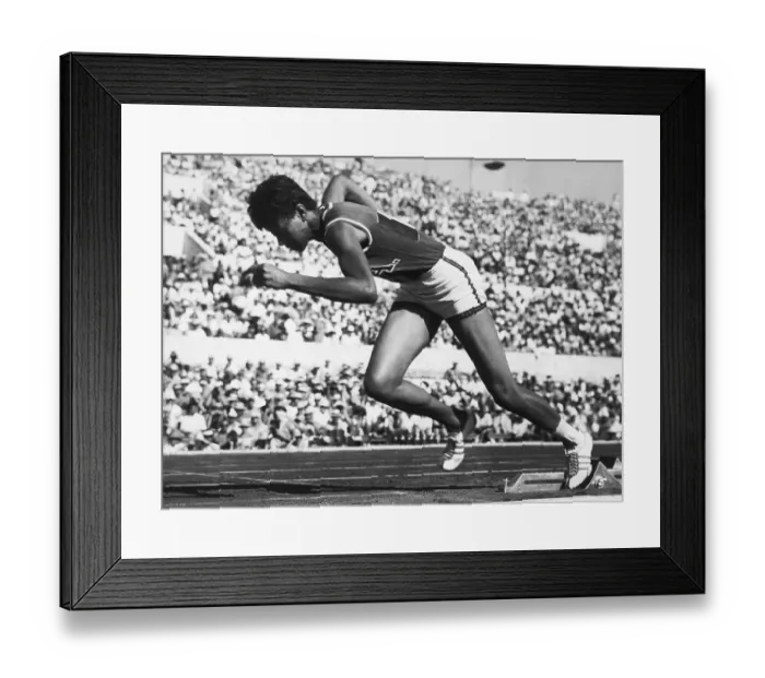 Framed Print : Wilma Rudolph Sprinting from Starting Blocks Framed Print : Wilma Rudolph Sprinting from Starting Blocks