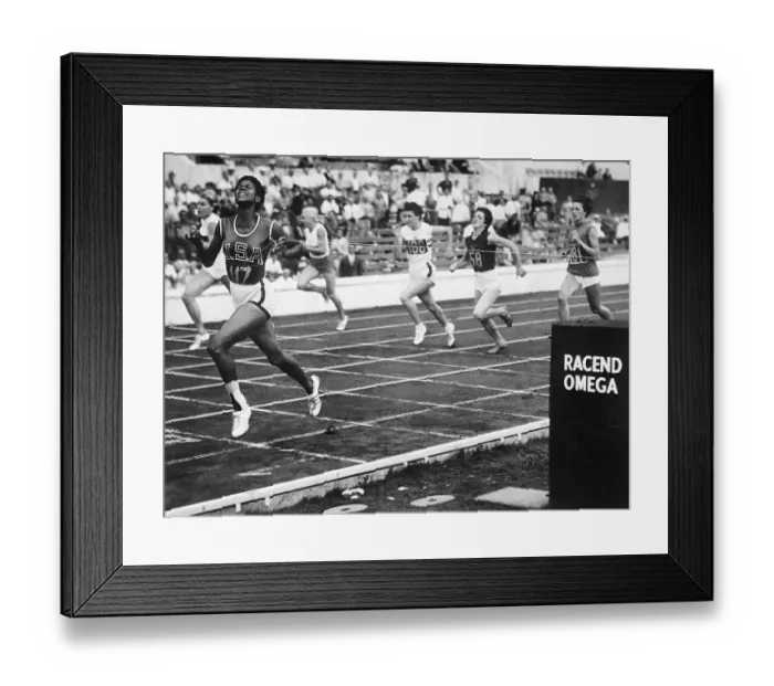 Framed Print : Wilma Rudolph Sprinting Across Finish Line Framed Print : Wilma Rudolph Sprinting Across Finish Line