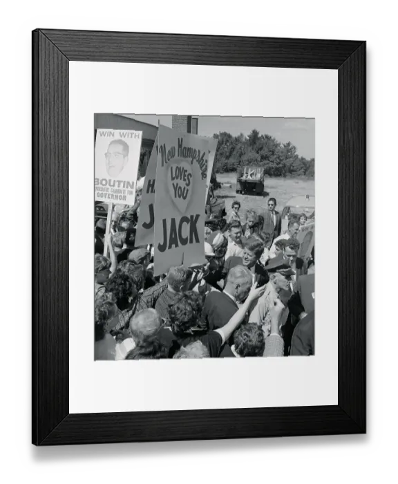 Framed Print : John Kennedy Greeted by Crowd Framed Print : John Kennedy Greeted by Crowd