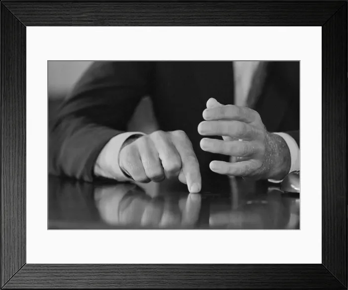 Framed Print : John Kennedy's Hands Stressing a Point Framed Print : John Kennedy's Hands Stressing a Point