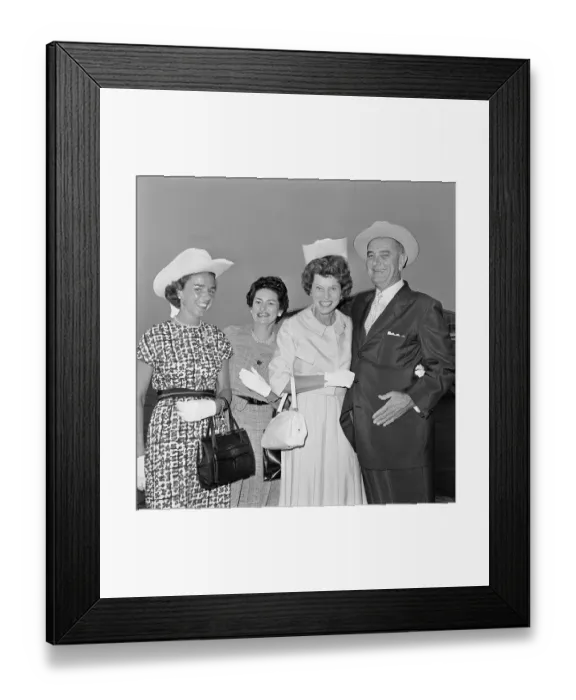 Framed Print : Lyndon Johnson Posing with Prominent Women Framed Print : Lyndon Johnson Posing with Prominent Women