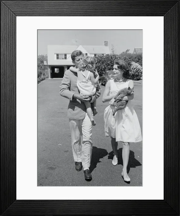 Framed Print : John and Jacqueline Kennedy on Outing with Their Daughter Framed Print : John and Jacqueline Kennedy on Outing with Their Daughter