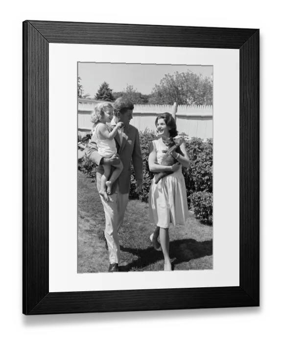 Framed Print : John and Jacqueline Kennedy on Outing with Their Daughter Framed Print : John and Jacqueline Kennedy on Outing with Their Daughter