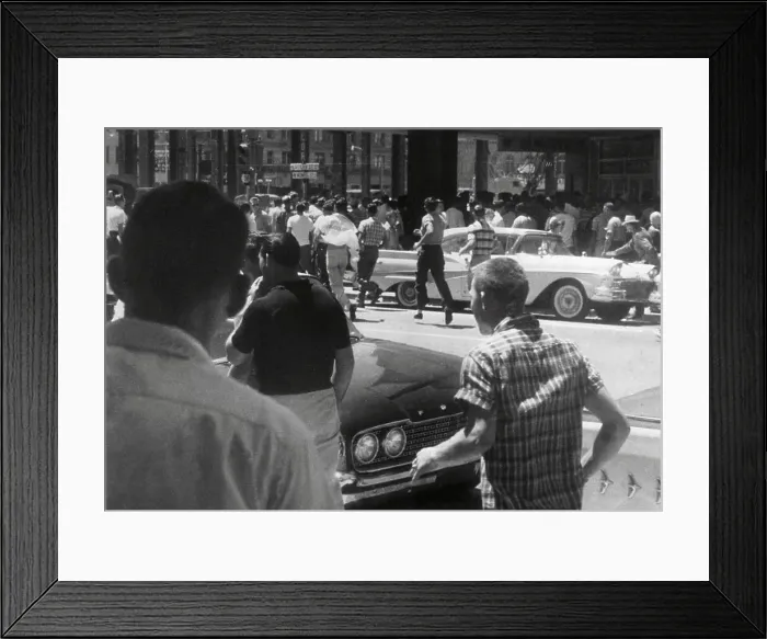 Framed Print : Crowd in Street During Racial Unrest in Florida Framed Print : Crowd in Street During Racial Unrest in Florida
