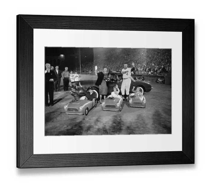 Framed Print : Duke Snider and Family Wave from Corvettes Framed Print : Duke Snider and Family Wave from Corvettes