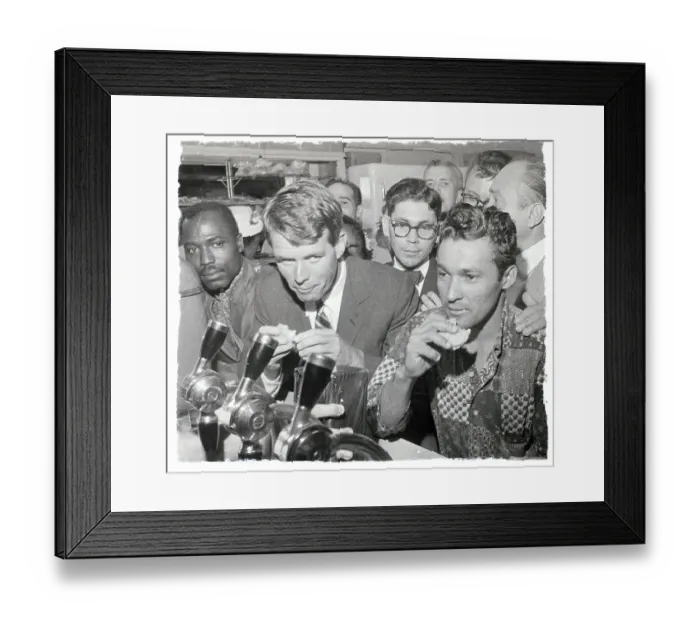 Framed Print : Robert Kennedy Eats in a Diner Framed Print : Robert Kennedy Eats in a Diner